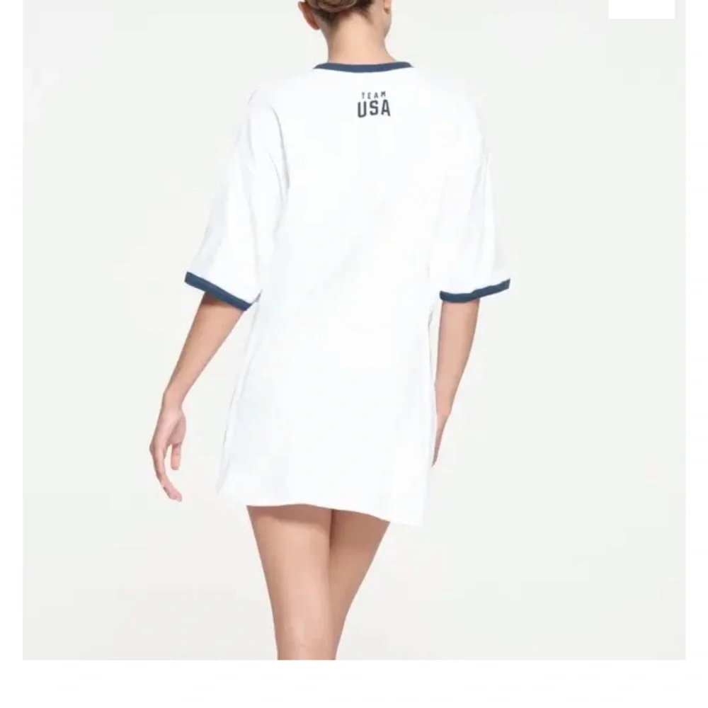 SKIMS for Team USA Cotton Rib Olympic T-Shirt Mini Dress. - Picture 2 of 6